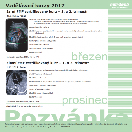 POZVÁNKA na FMF certifikované kurzy -  1.12.2017 zimní kurz  - 1. a 2. trimestr